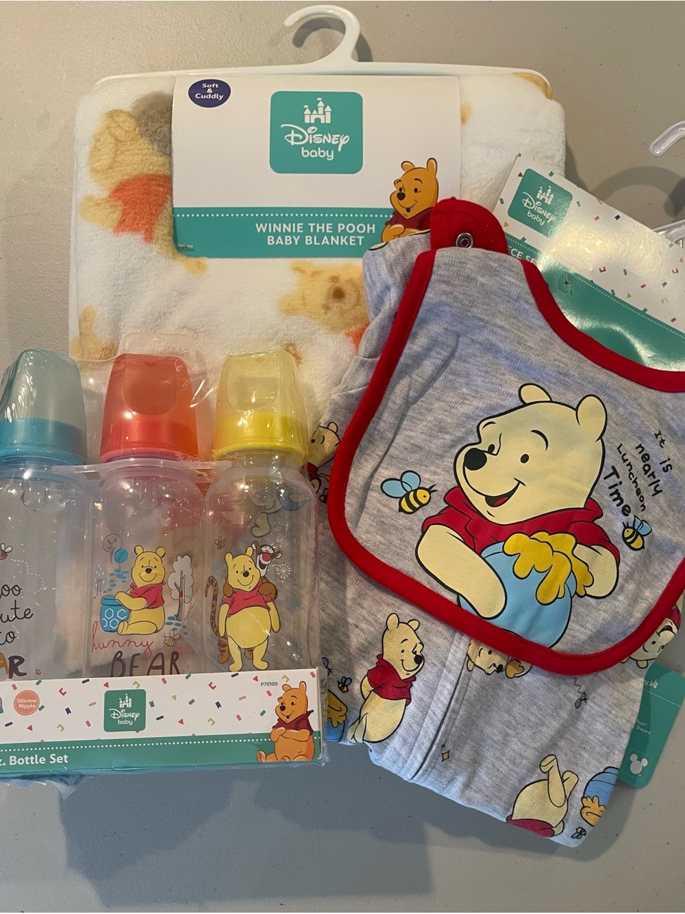 Disney Winnie the Pooh Baby Matching Set - Yellow, Red, Blue, Gray, White